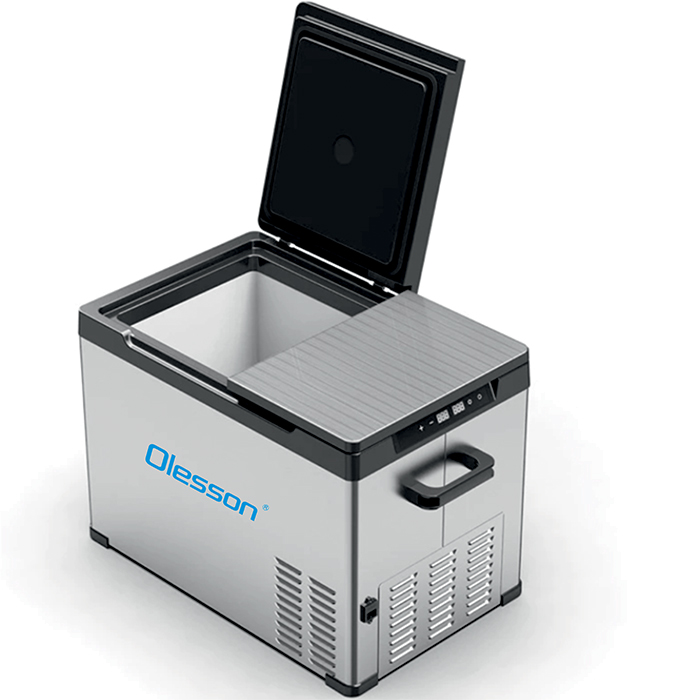 Компресорен хладилник за кола Olesson 38 л с две отделения – 12V/24V/220V, от -20°C до +20°C ЗА ГРАДИНАТА Компресорен хладилник за кола Olesson